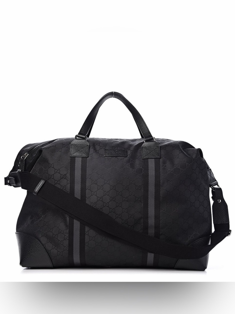 Gucci Black GG Monogram Canvas Duffle Bag